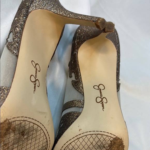 Jessica Simpson Women Liereena2 Bronze Glitter, Mesh, Pointed Stiletto, size 10M - Picture 10 of 13